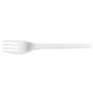 White biodegradable fork on a white background